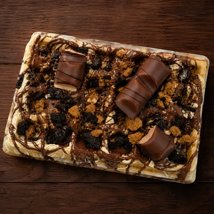 Gaufre chocolat noir et Ivoire, spéculos, Oréo et Kinder Bueno, la spéciale Vincent